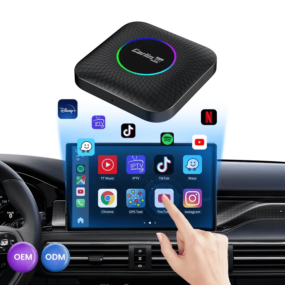 قطعة تحويل شاشة السيارة الى شاشة ذكية اندرويد Acodo محول لاسلكي لنظامي CarPlay وAndroid Auto، توصيل فوري وتشغيل، اتصال تلقائي