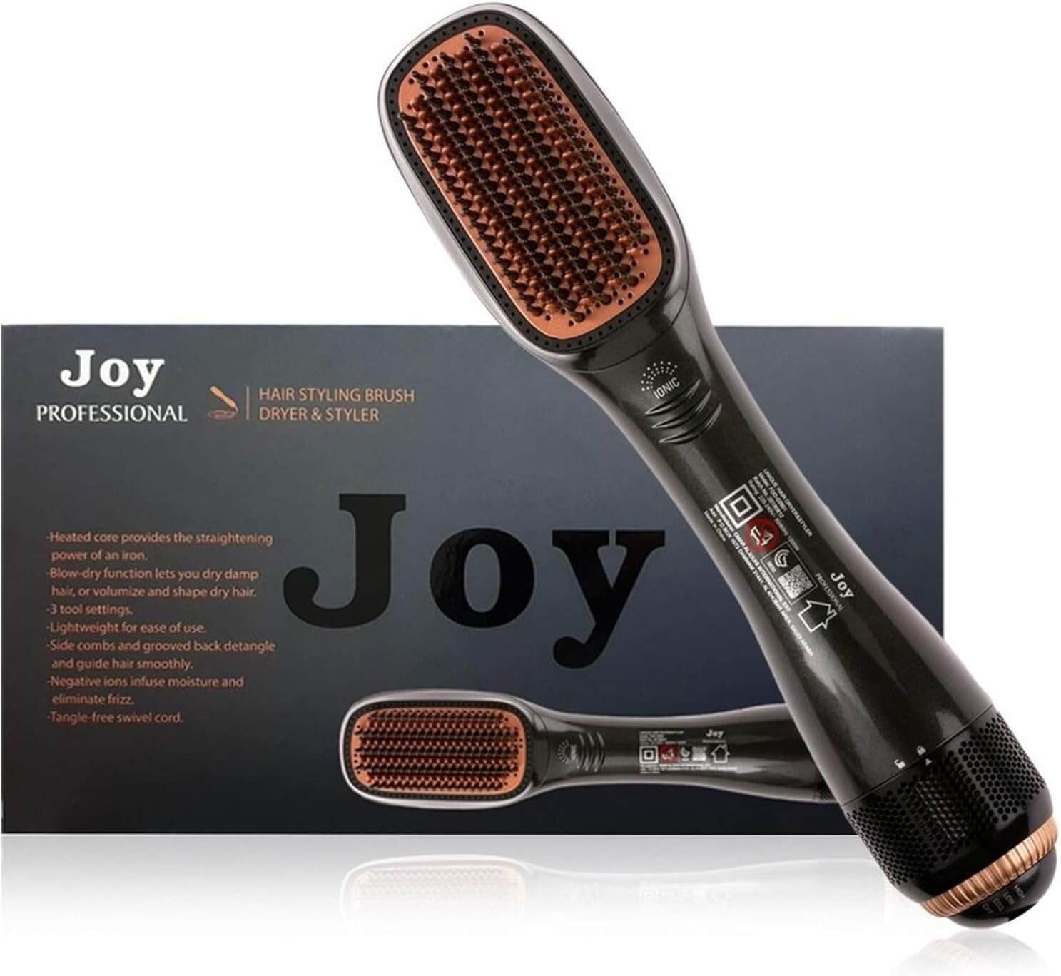 جهاز استشوار فرشاة تصفيف الشعر JOY PROFESSIONAL 2 في 1: متعددة الاستخدامات لفرد الشعر وتجعيده والمزيد مع تقنية التسخين